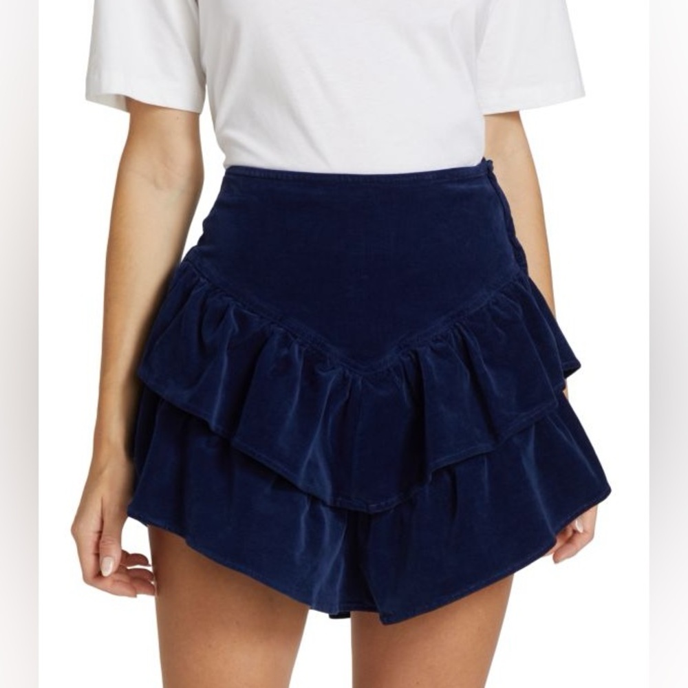 NWOT MOTHER‎ Ruffled Corduroy Mini Skirt size 27